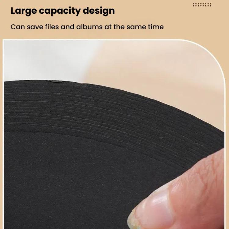 Wooden Round Photo Album Memorial Album Kids Growth Photobooks Cartoon DIY Scrapbook