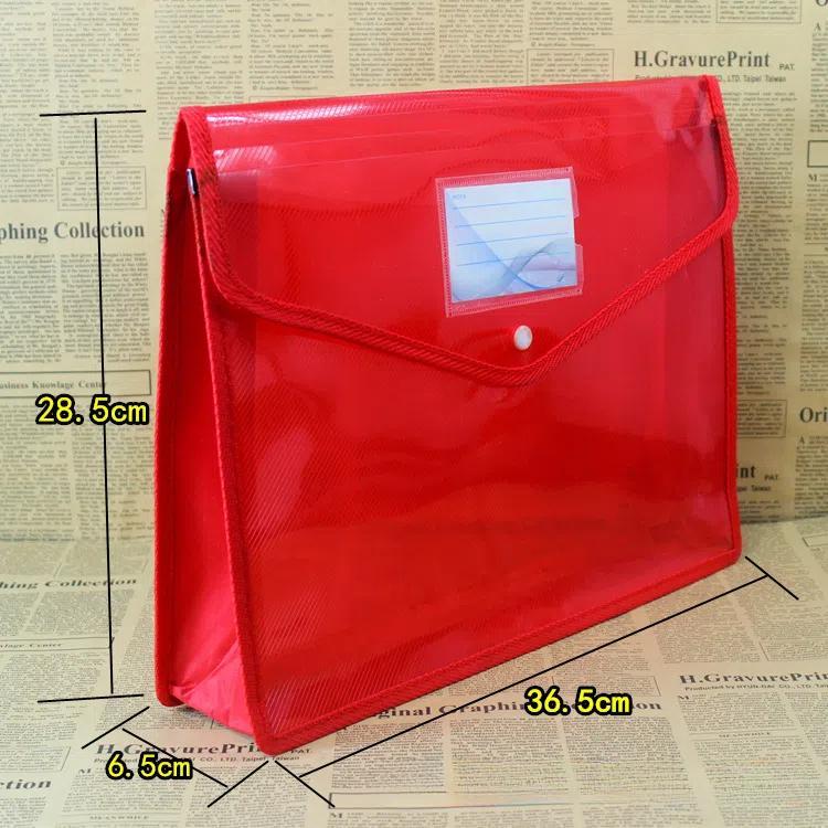 B4  Transparent File Pouch Expanding File Organizer Documents Bag with Snap Closure
