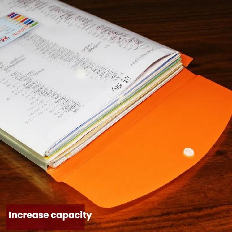 2pcs /Pack A4 Transparent Plastic File Folder 11-hole Loose-leaf Pocket with Snap Closure