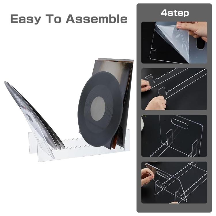 Removable Desktop Acrylic CD Vinyl Record Stand Album Book Display Stand
