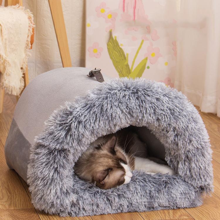 Pet House Bed Splicing Handle Design Warm Plush Cat Dog House
