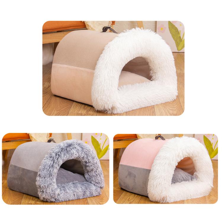 Pet House Bed Splicing Handle Design Warm Plush Cat Dog House