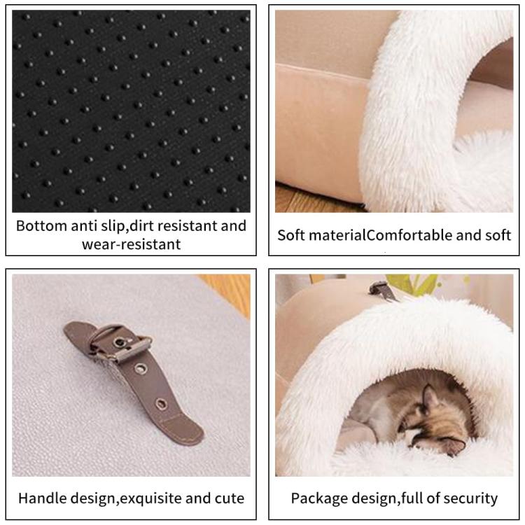 Pet House Bed Splicing Handle Design Warm Plush Cat Dog House