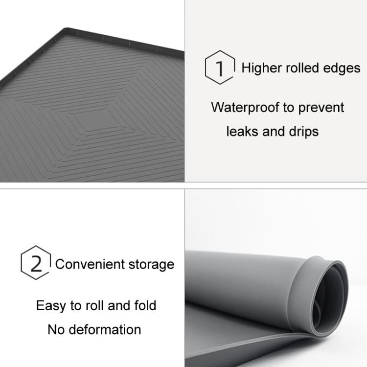 71 x 56cm Diamond Pattern Under Sink Cabinet Mat Kitchen Dishwasher Silicone Drainage Pad