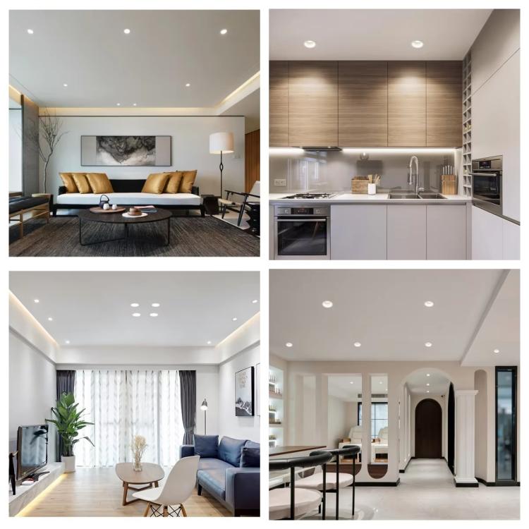 RGB+White Light Ceiling Lamp Round Recessed Dimmable Ceiling Light With Remote Controller