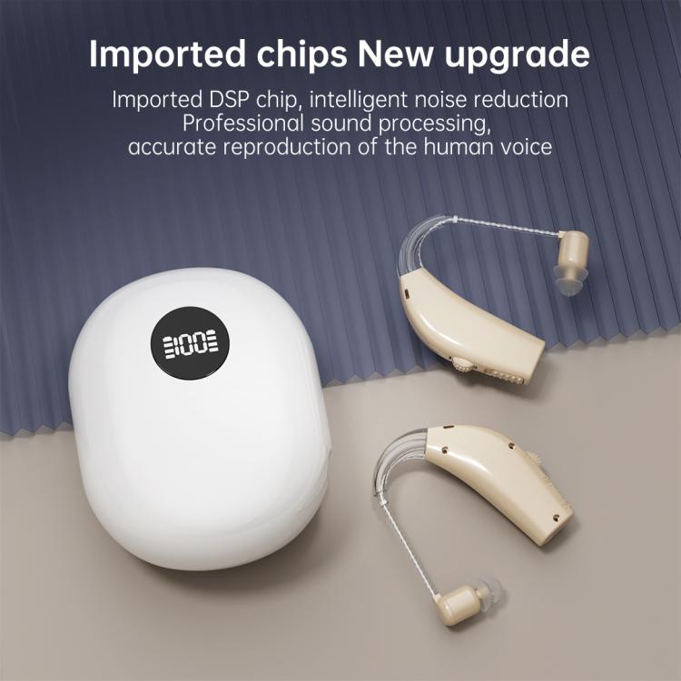 Noise-Cancelling Hearing Aid For Seniors With Digital Display And Charging Box
