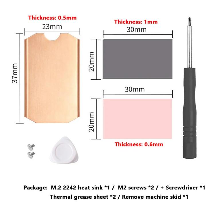 Pure Copper SSD Heat Sink for Game Consoles / Laptops / Mini Hosts
