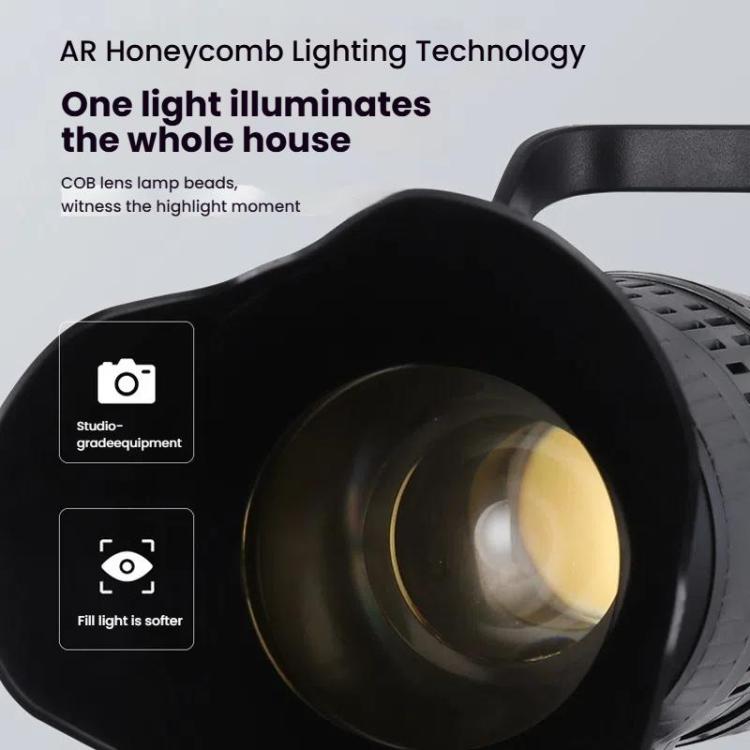 102 LEDs Spotlight Portrait Photography Fill Light Adjustable Focus Triple Color Temperature,US Plug