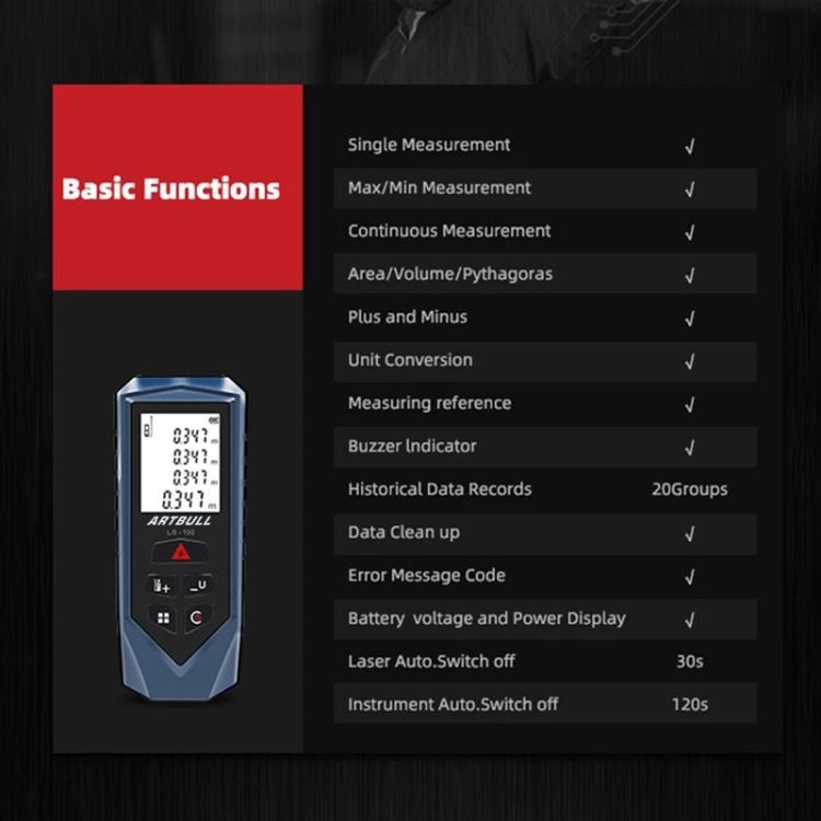ARTBULL Handheld Infrared Laser Distance Meter Electronic Ruler