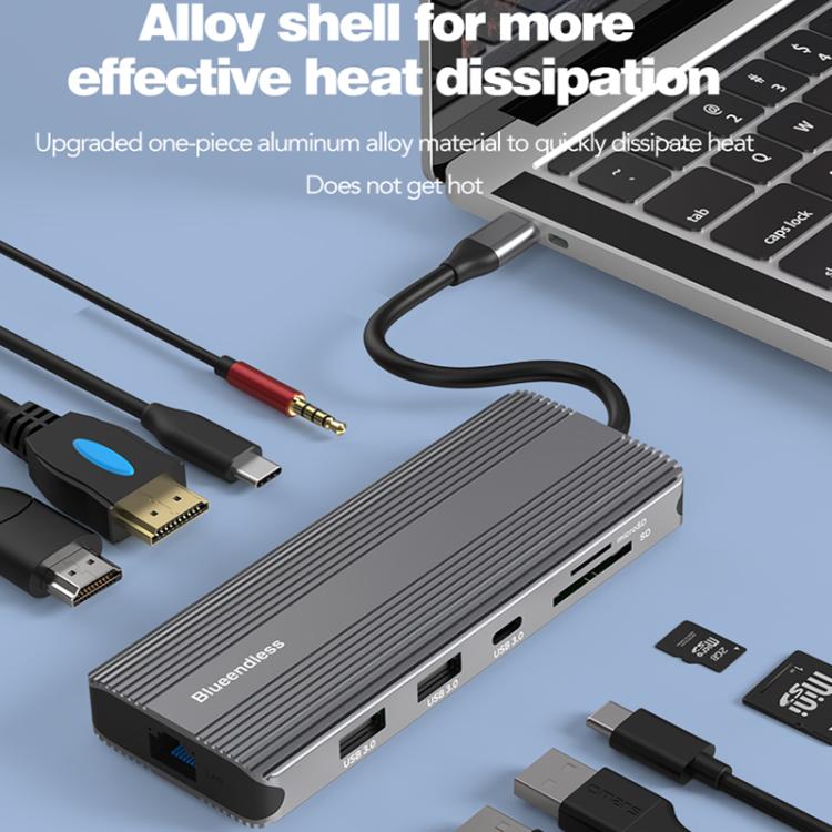 Blueendless Multifunctional Type-C HD Gigabit Network Docking Station