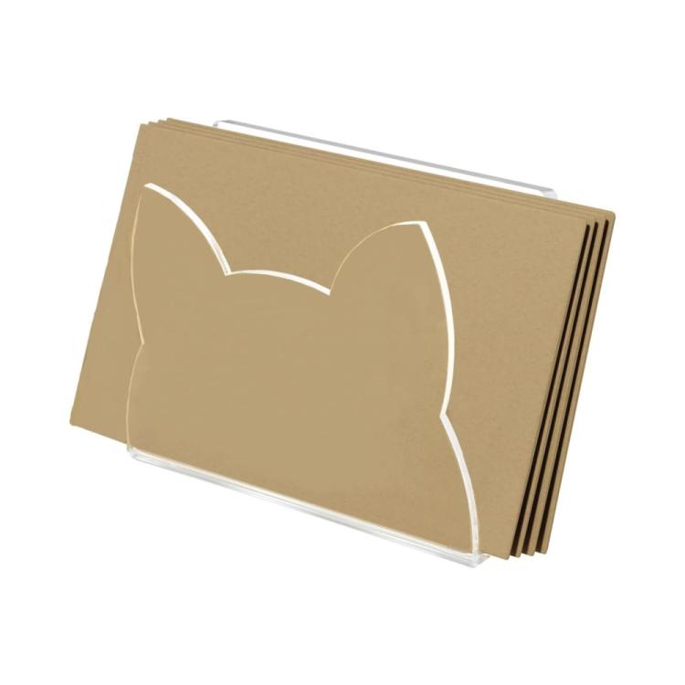 Acrylic Cat-Shaped Mail Sorting Desktop Envelope Rack
