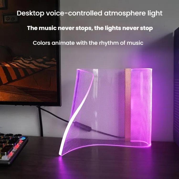LED Light Guide Acrylic Ambient Desk Lamp Gaming Room Bedroom USB Pickups Rhythmic RGB Novelty Lamps
