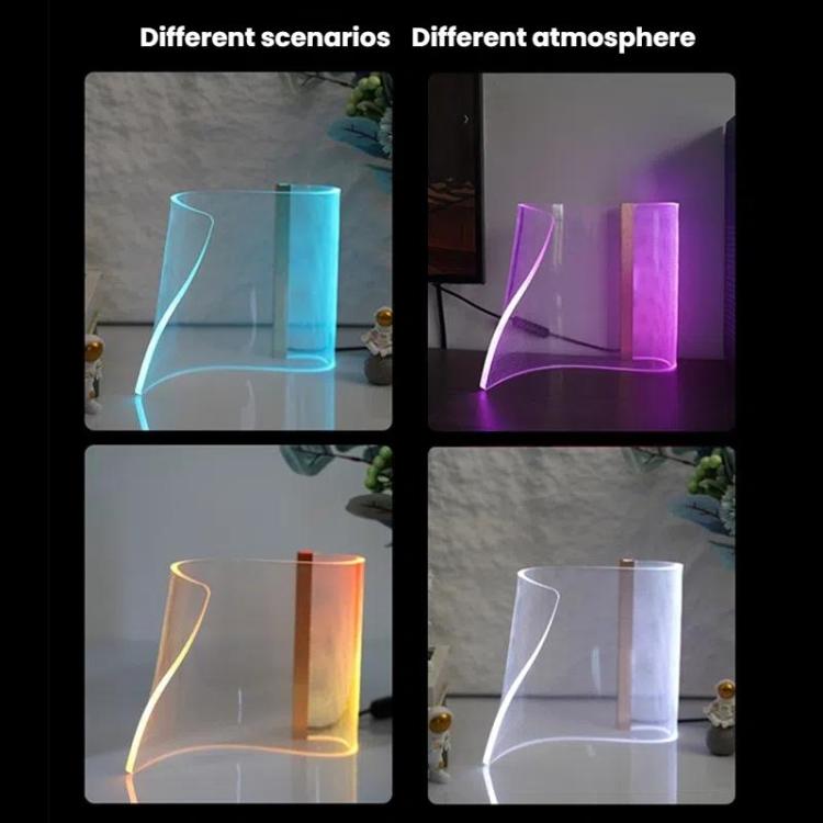 LED Light Guide Acrylic Ambient Desk Lamp Gaming Room Bedroom USB Pickups Rhythmic RGB Novelty Lamps