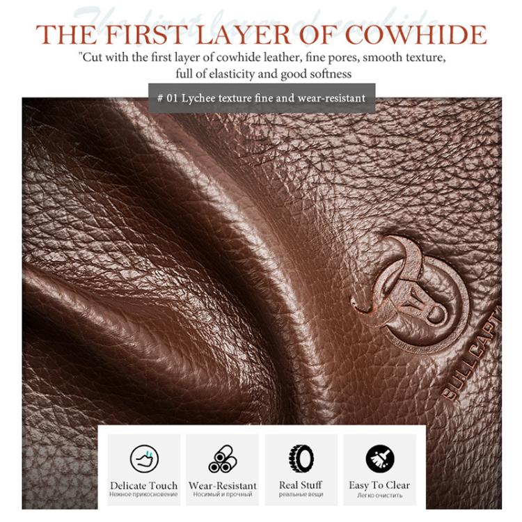 BULL CAPTAIN 048 Large Capacity Retro Business Top Layer Cowhide Hand-held Briefcase