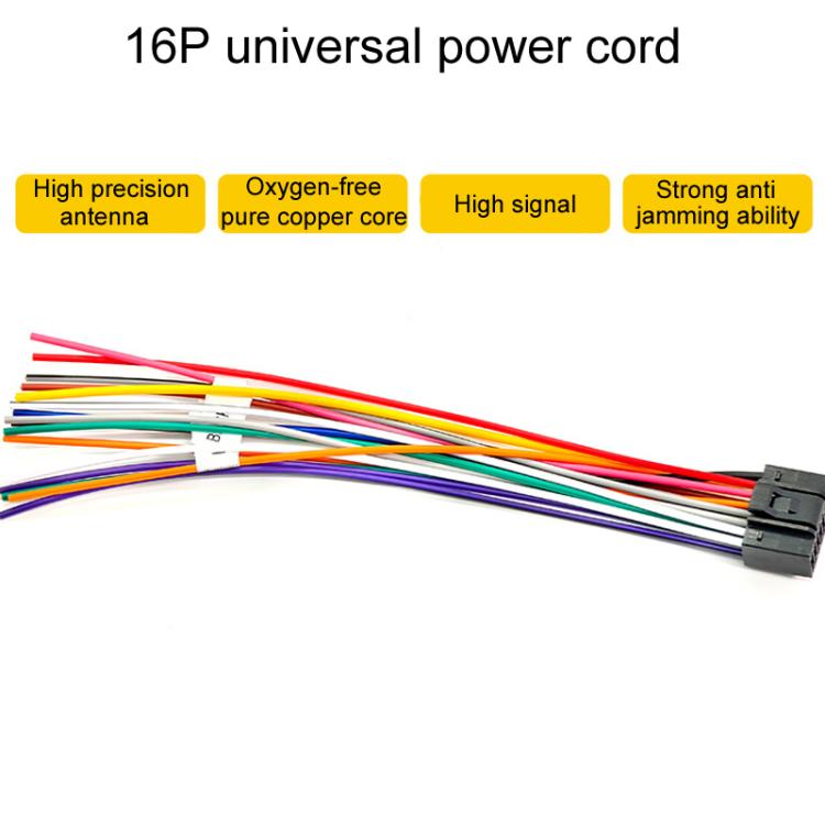 Palminfo Android Navigation Cable 7-Heads Audio Cable 16 Pin Power Cord GPS Antenna 4 Pin 6 Pin USB Cable Rear View Line