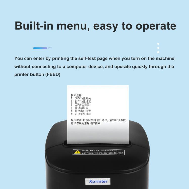 Xprinter XP-80T 80mm QR Code Supermarket Receipt Label Thermal Printer