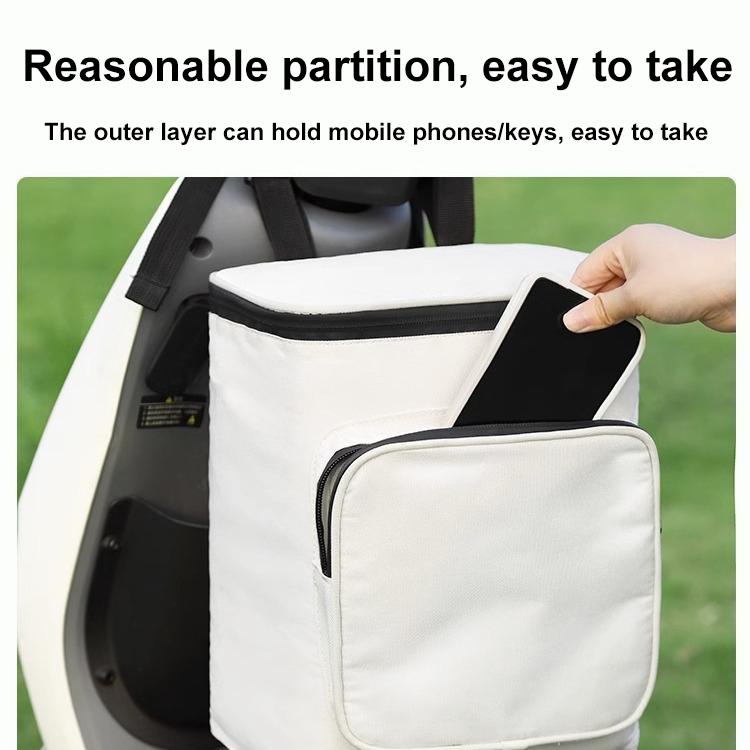 Electric Vehicle Front Helmet Raincoat Storage Waterproof Bag, White with Film