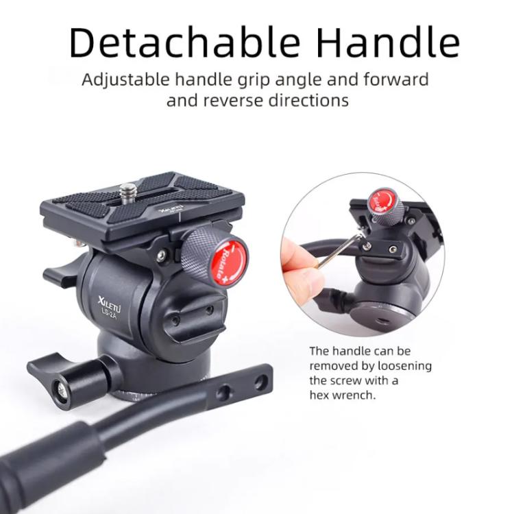 XILETU  LS-2A  Mini Hydraulic Damping Ball Head Tripod Head 360 Degree Panoramic Shooting