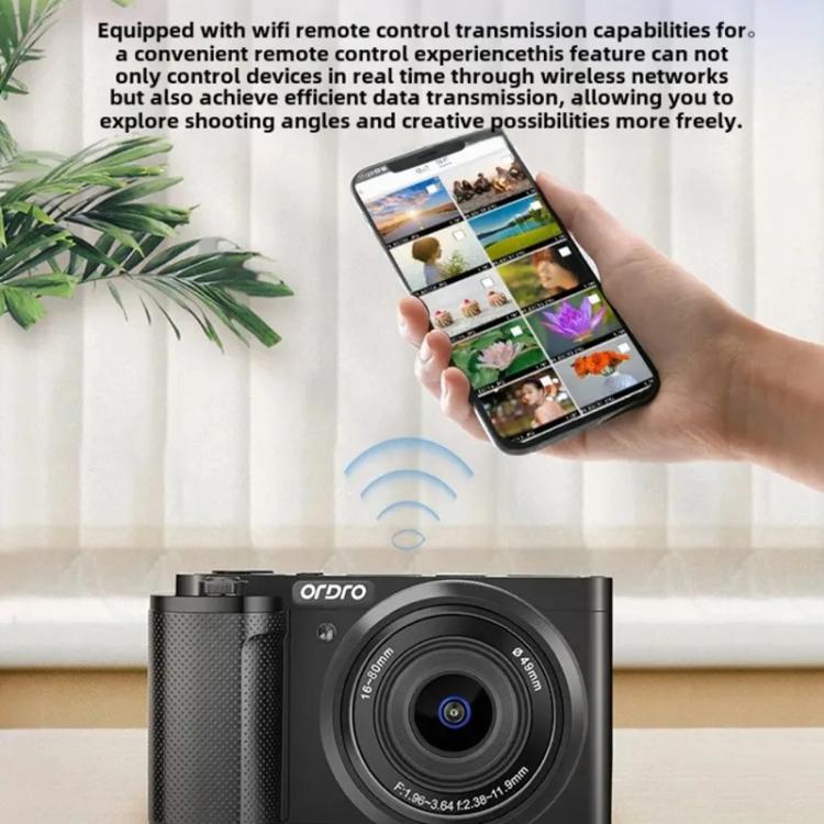 Ordro G930 8.0MP 5K CCD Digital Camera 5X Optical Zoom & Wide-Angle 3.2" Touch Screen Vlogging Camera