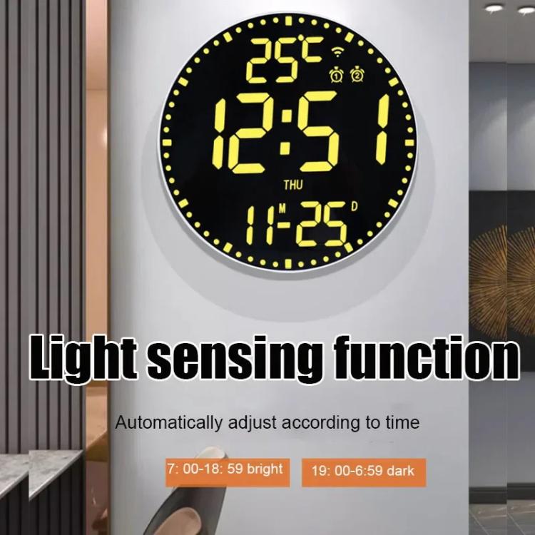 Wifi App Control LED Digital Wall Clock With RGB Light Multi-Functional Alarm Clock