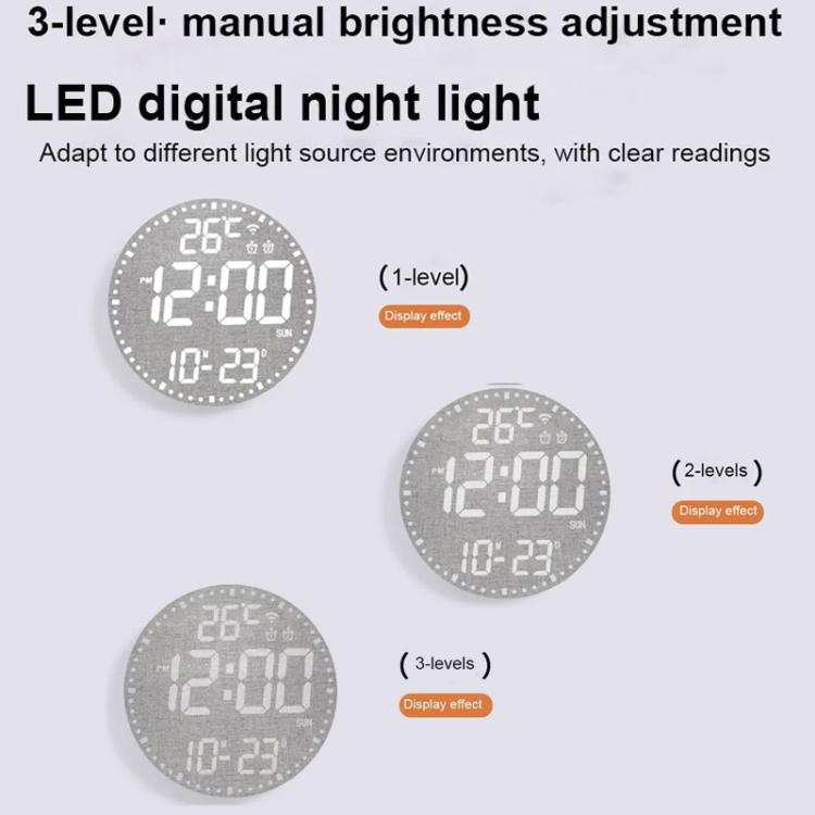 Wifi App Control LED Digital Wall Clock With RGB Light Multi-Functional Alarm Clock