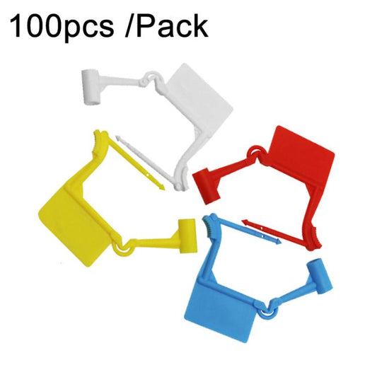 100pcs /Pack Disposable Plastic Seals Bags Anti-theft Padlock Aviation Marking Seal Label Tags Packaging Ties