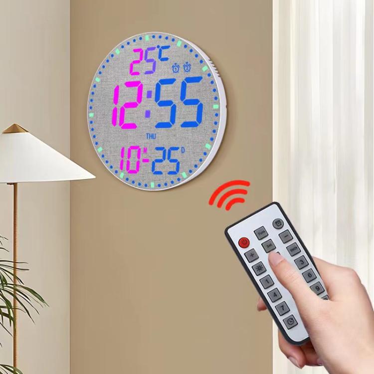 11.6-Inch RGB Wall Clock With Remote Control Multi-Functional Alarm Clock