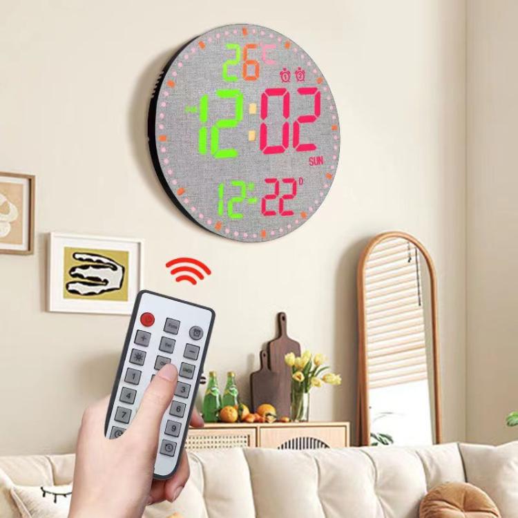 11.6-Inch RGB Wall Clock With Remote Control Multi-Functional Alarm Clock