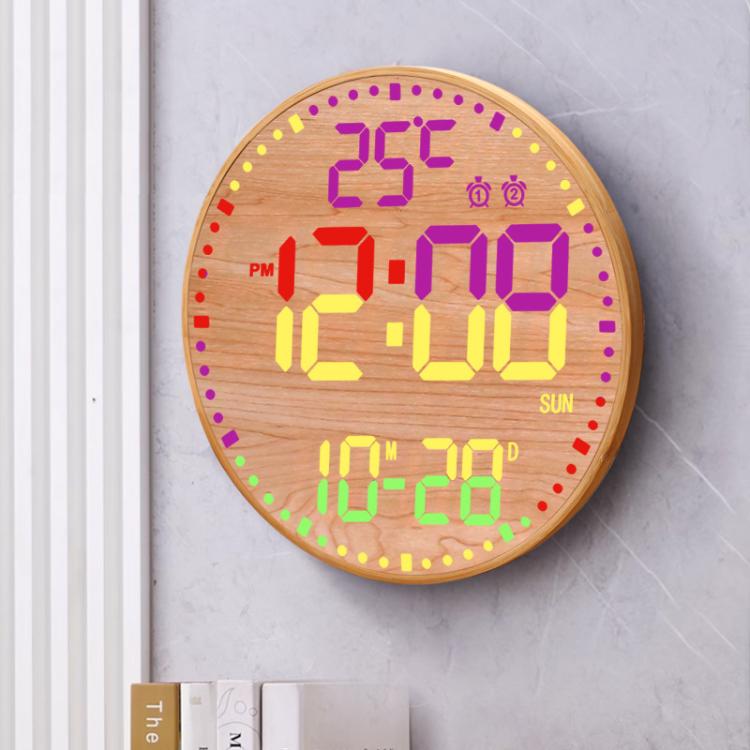 11.6-Inch RGB Wall Clock With Remote Control Multi-Functional Alarm Clock
