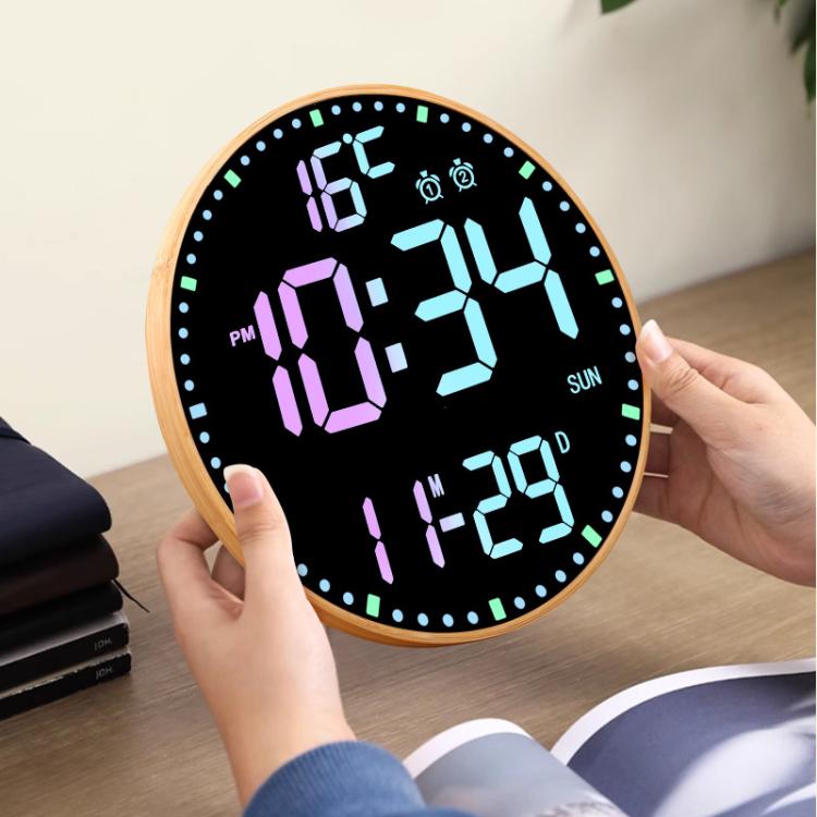 11.6-Inch RGB Wall Clock With Remote Control Multi-Functional Alarm Clock