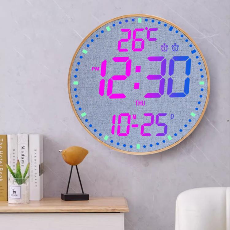 11.6-Inch RGB Wall Clock With Remote Control Multi-Functional Alarm Clock