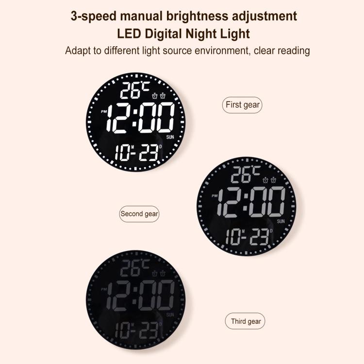 11.6-Inch RGB Wall Clock With Remote Control Multi-Functional Alarm Clock
