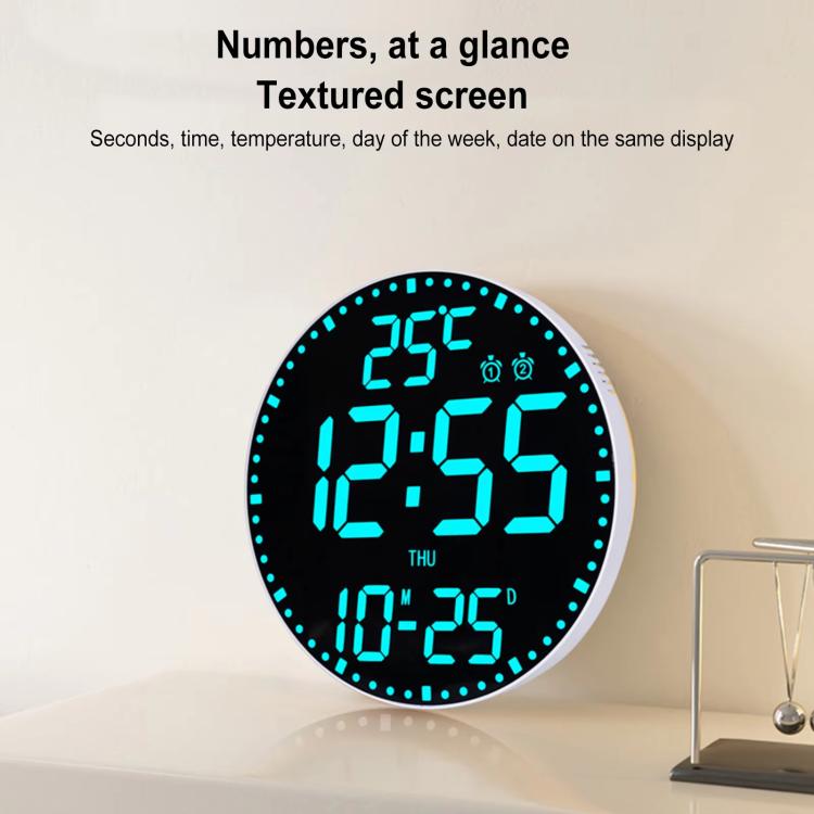 11.6-Inch RGB Wall Clock With Remote Control Multi-Functional Alarm Clock