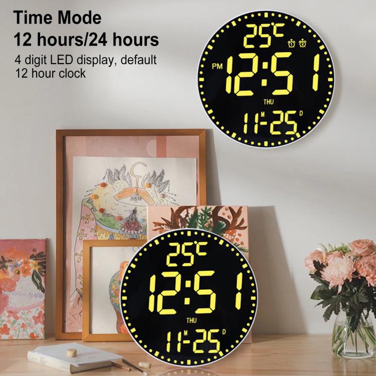 11.6-Inch RGB Wall Clock With Remote Control Multi-Functional Alarm Clock