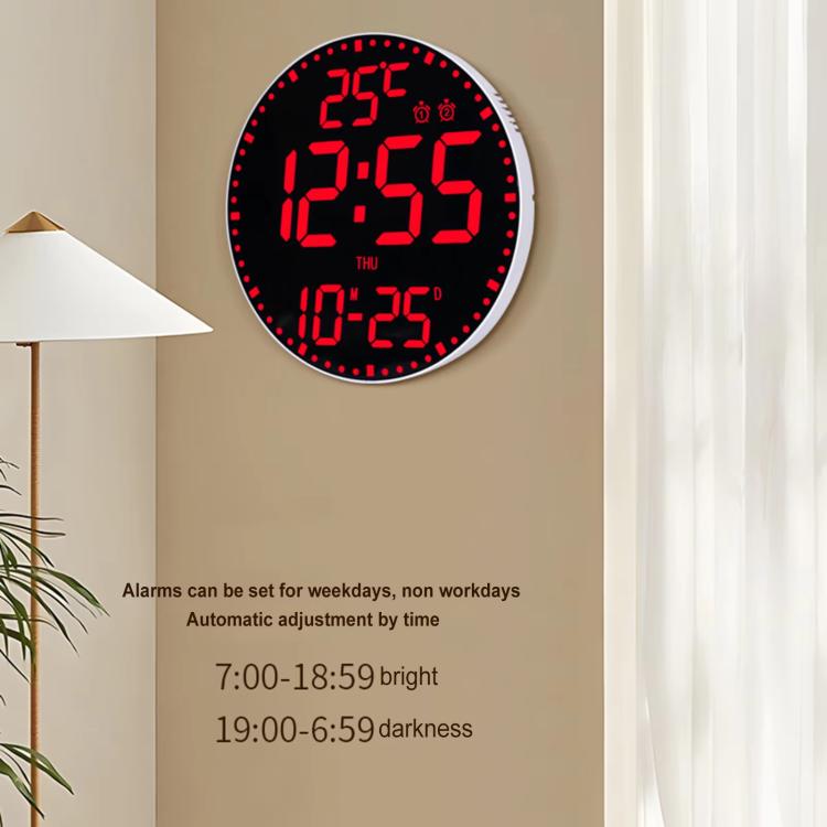 11.6-Inch RGB Wall Clock With Remote Control Multi-Functional Alarm Clock
