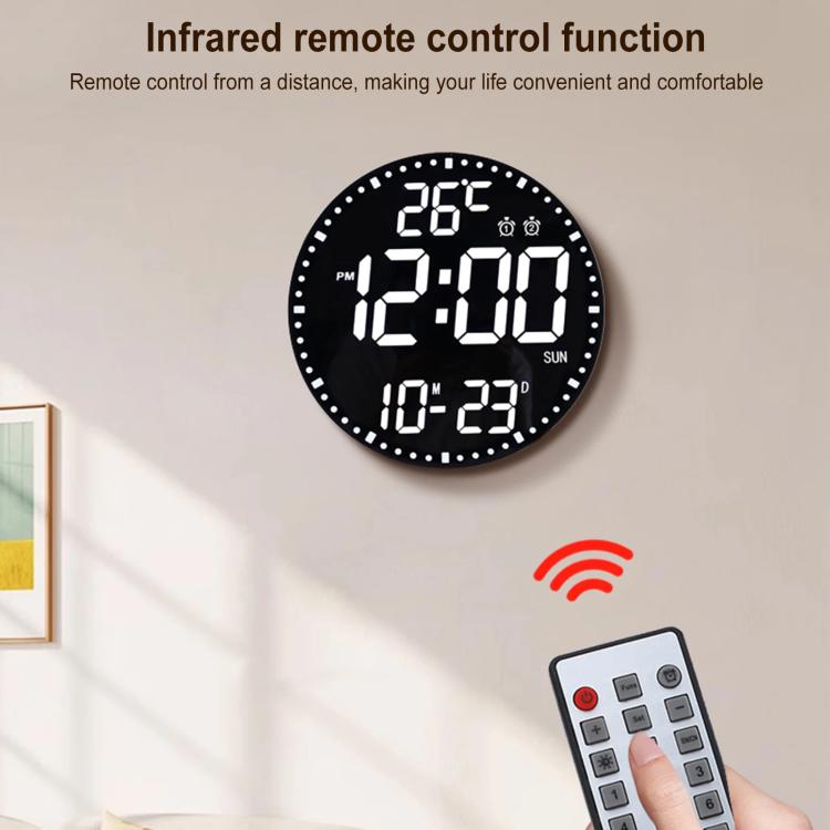 11.6-Inch RGB Wall Clock With Remote Control Multi-Functional Alarm Clock