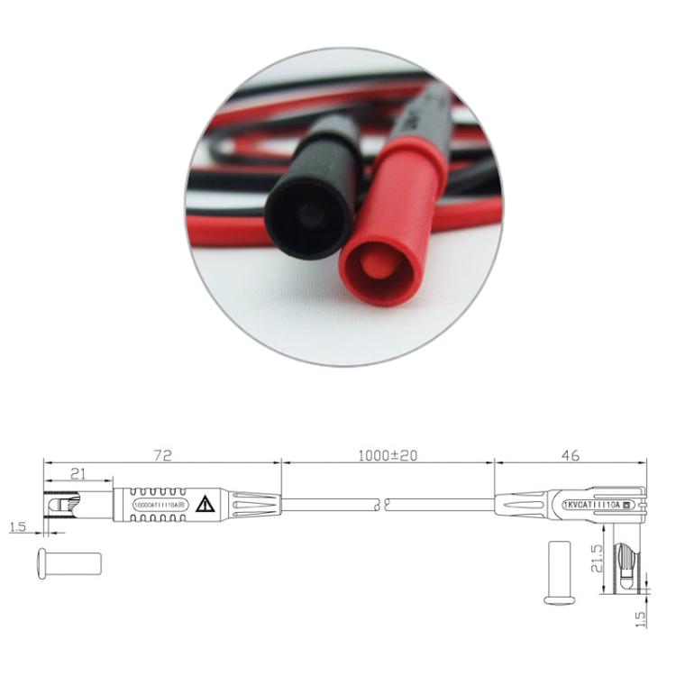 4mm Straight Plug Multimeter Pen Test Adapter 10A Extension Cord
