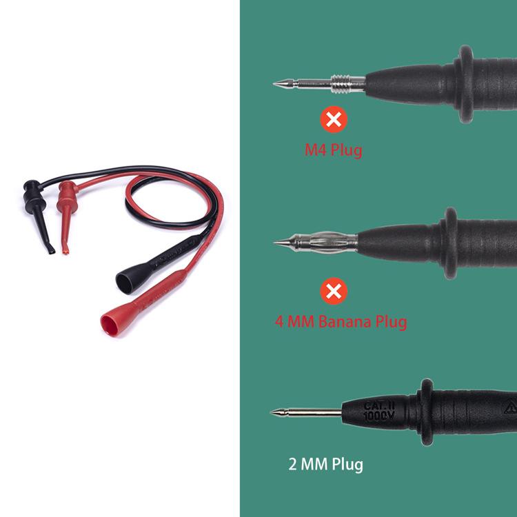 2mm Multimeter Test Hook Universal Digital Meter Probe Hook Direct Plug-In Test Probe Needle