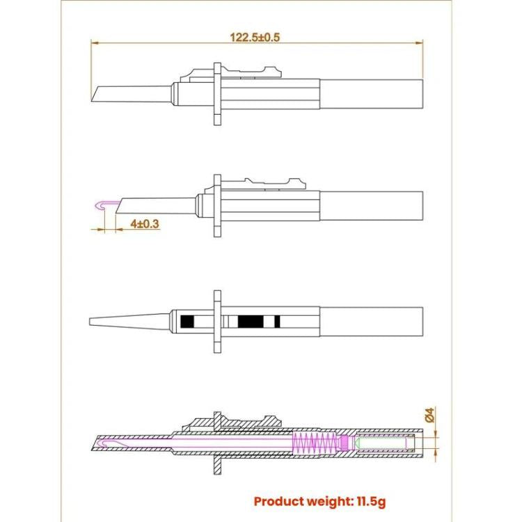4mm Banana Jack Multimeter IC Clip Test Hook Telescopic Probe