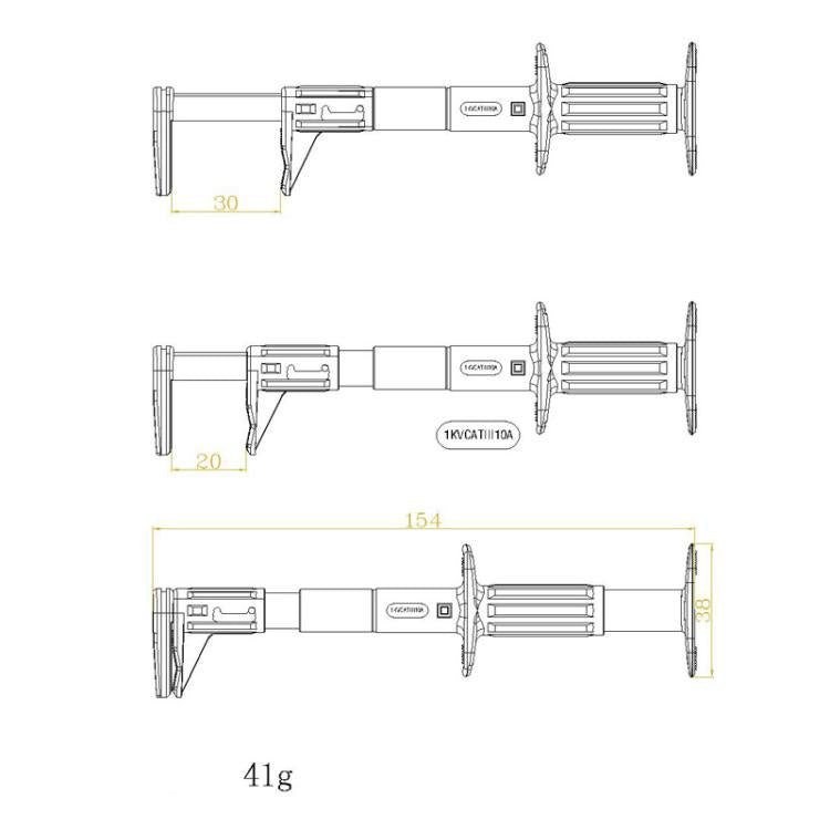 4mm Banana Jack IC Clamp Probe Hook Universal Multimeter Test Telescopic Hook