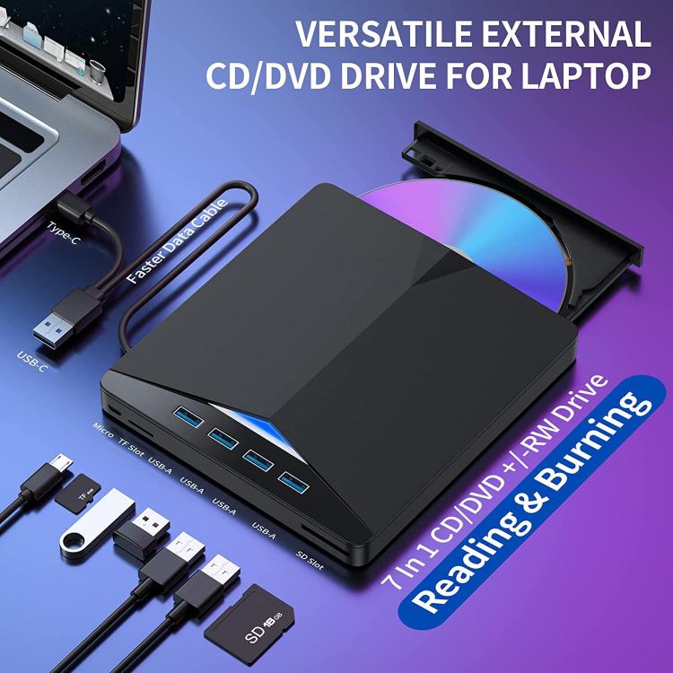 USB3.0 / Type-C External Removable Optical Drive DVD / CD Multi-Interface Writer