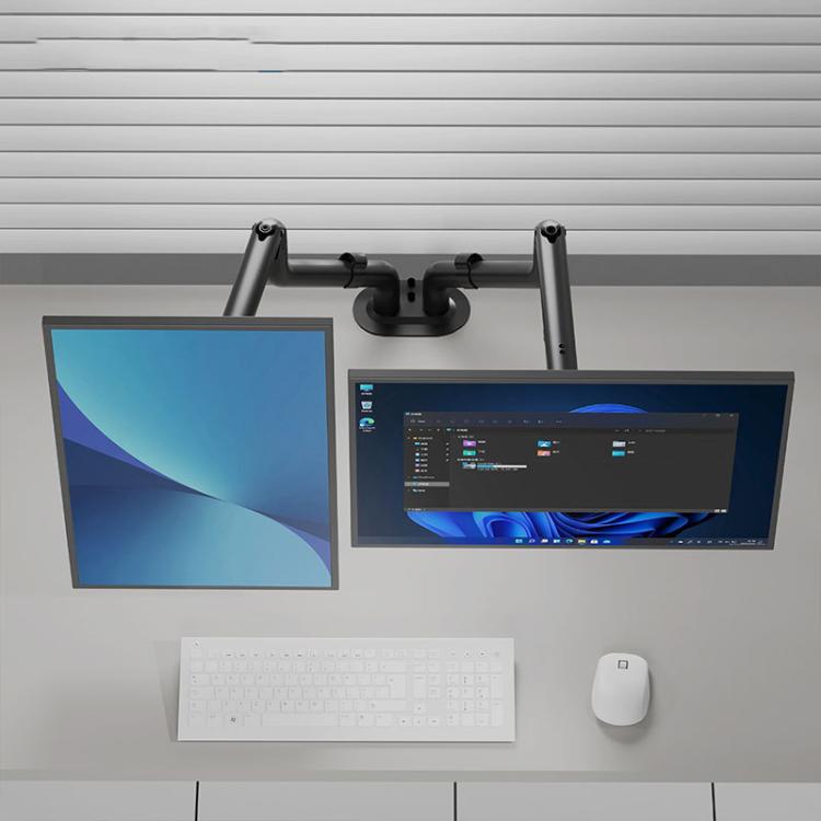 17-32 Inch Dual Monitor Mount Gas Spring 360 Degree Heavy Duty Floating Desk Arm
