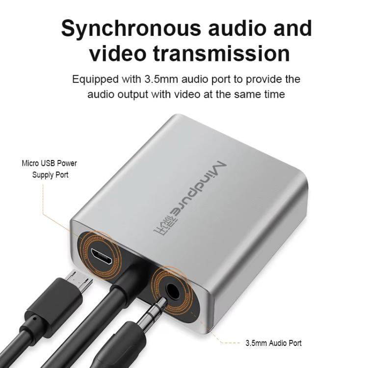 VGA To HDMI Converter For Computer Monitor Cable Adapter With Audio Power Supply