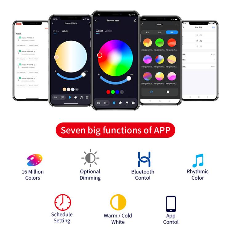 Tuya Bluetooth Smart Ceiling Lamp Round Recessed RGBCW Color Changing Dimmable Ceiling Light