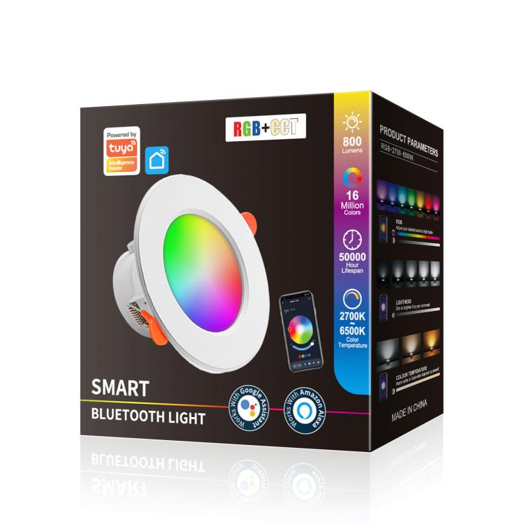 Tuya Bluetooth Smart Ceiling Lamp Round Recessed RGBCW Color Changing Dimmable Ceiling Light