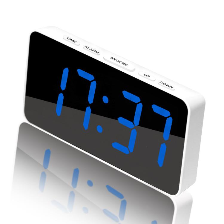 LED Mirror Digital Clock with Type-C Charging Port & 18650 Battery Compartment (Battery Not Included)