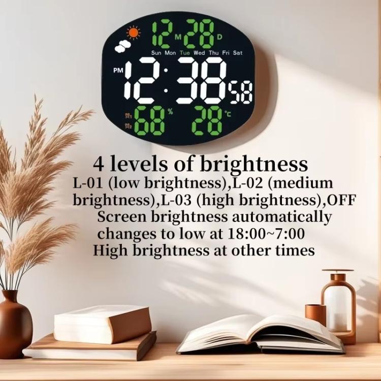 Digital Wall Clock Weather Station Forecast TEMP Humidity 2 Alarm Table Clock With Remote Control