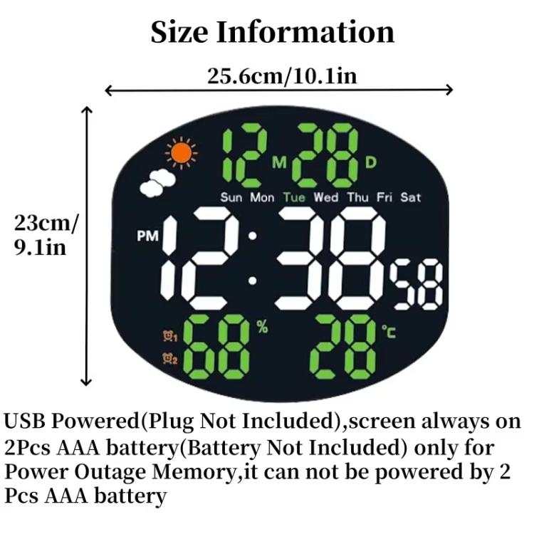 Digital Wall Clock Weather Station Forecast TEMP Humidity 2 Alarm Table Clock With Remote Control