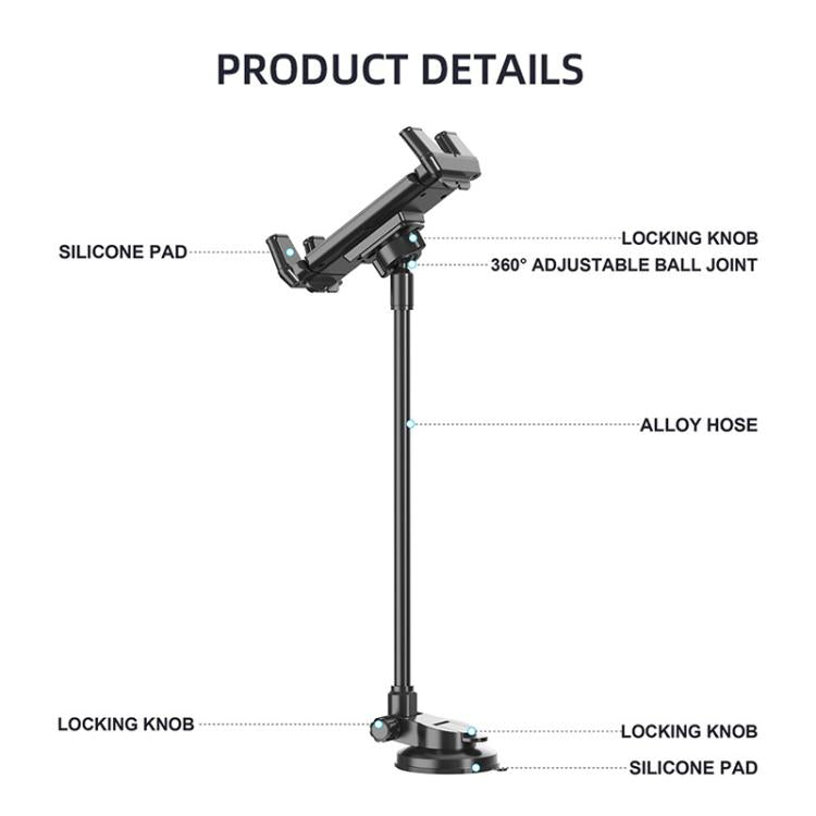Car Suction Cup Extended Hose Universal Cell Phone Tablet Holder