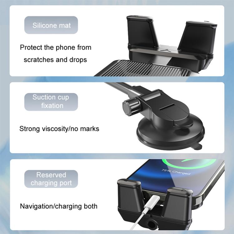 Car Suction Cup Extended Hose Universal Cell Phone Tablet Holder